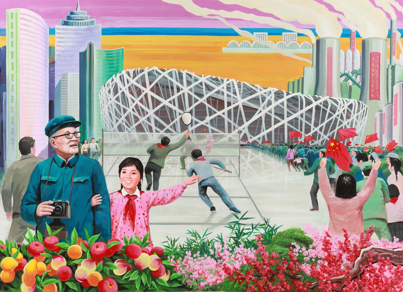 Illustration for article titled Modern Day China Painted By North Korean Propaganda Artists